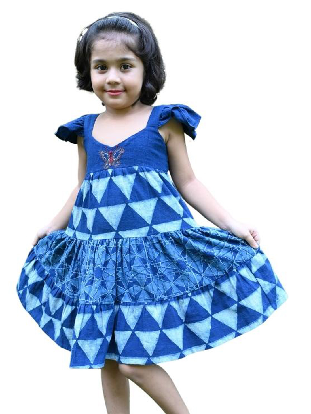 Buy Bella Moda Cotton Casual Fit And Flair Printed Half Sleeve Girls Dress  White Online at Best Prices in India  JioMart