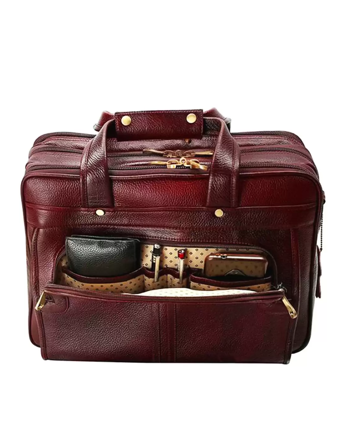 Predator Leather Satchel Office Briefcase Laptop Bag 15
