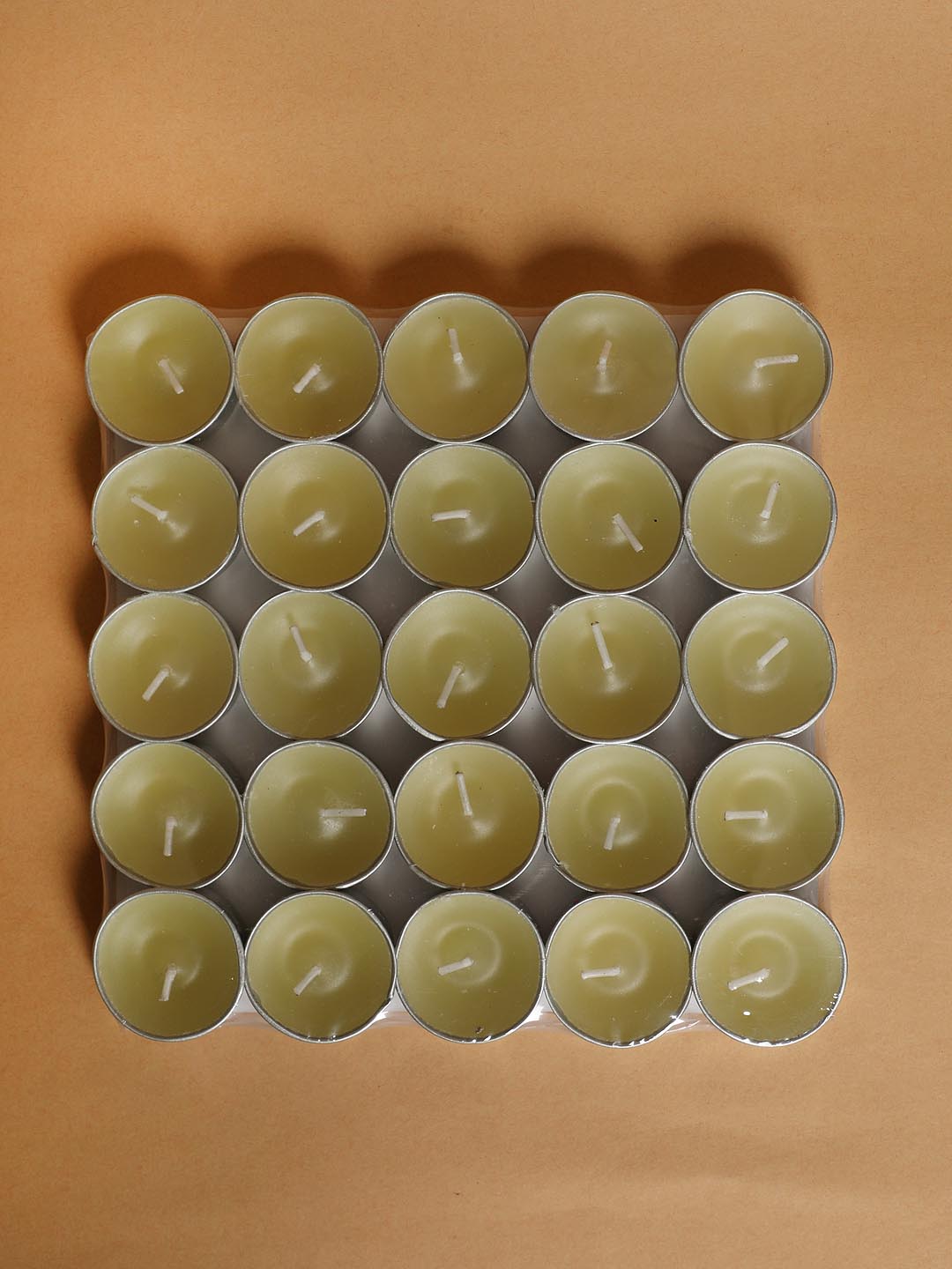 Cinnamon Scented Hand Poured Tea-Light Candles (Set of 25) - Ivory