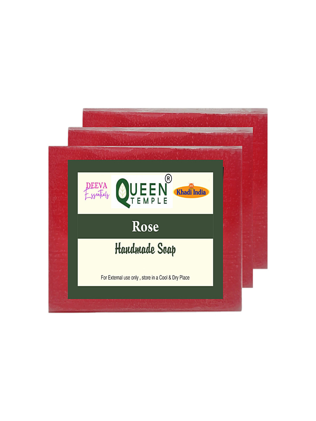 Rose Handmade Soap - Pack of 3 - ( 3 x 125 gm )