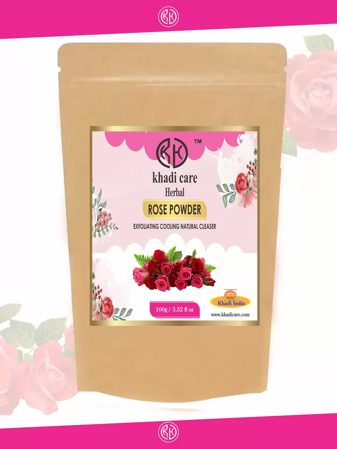 Khadi Care Herbal  ROSE POWDER 100g