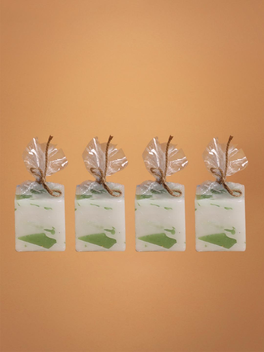 Green Lavender Hand-Poured Scented Cube Candles -Set of 4