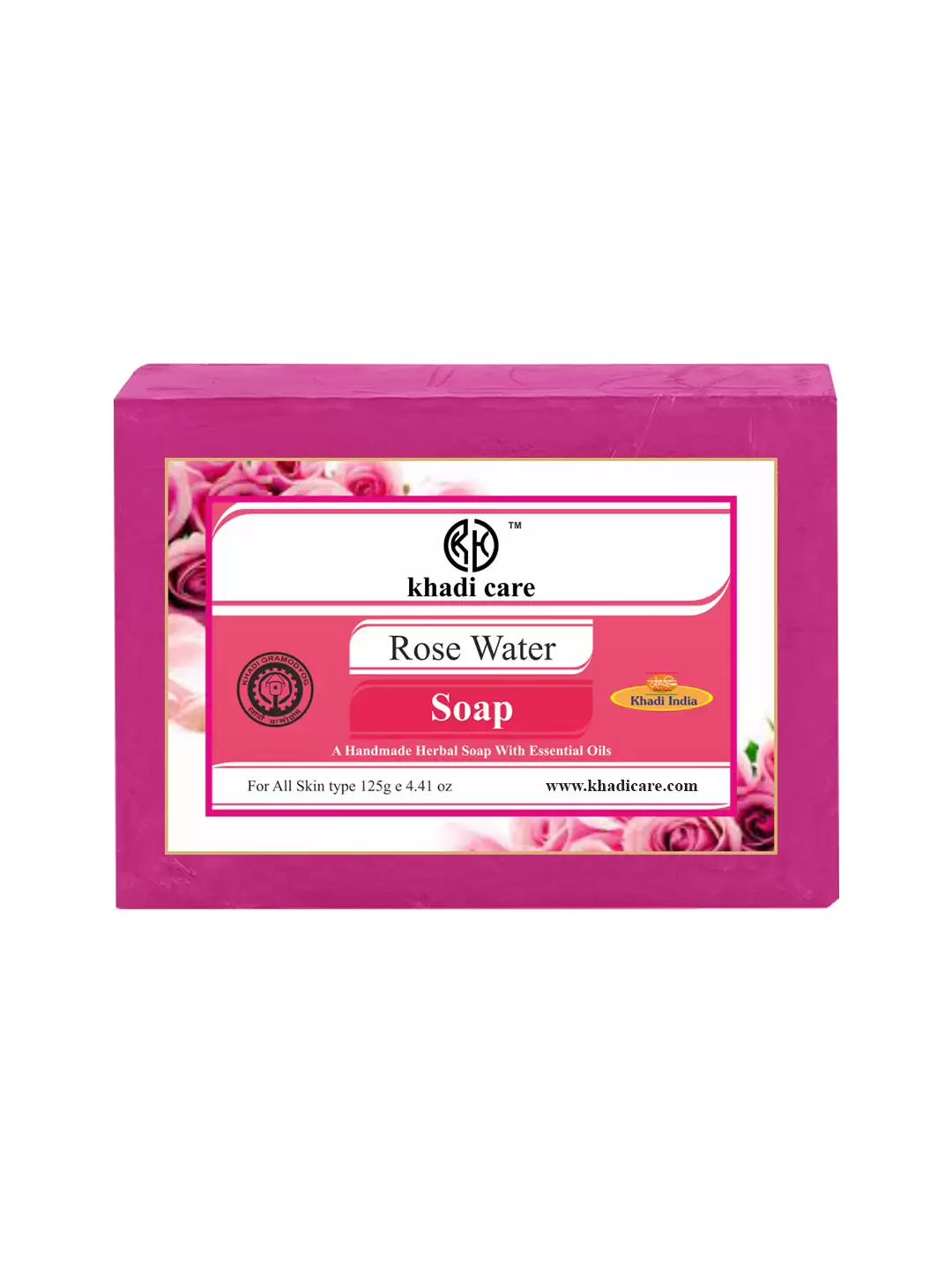 Khadi Care Herbal Rose Water Soap - 125g