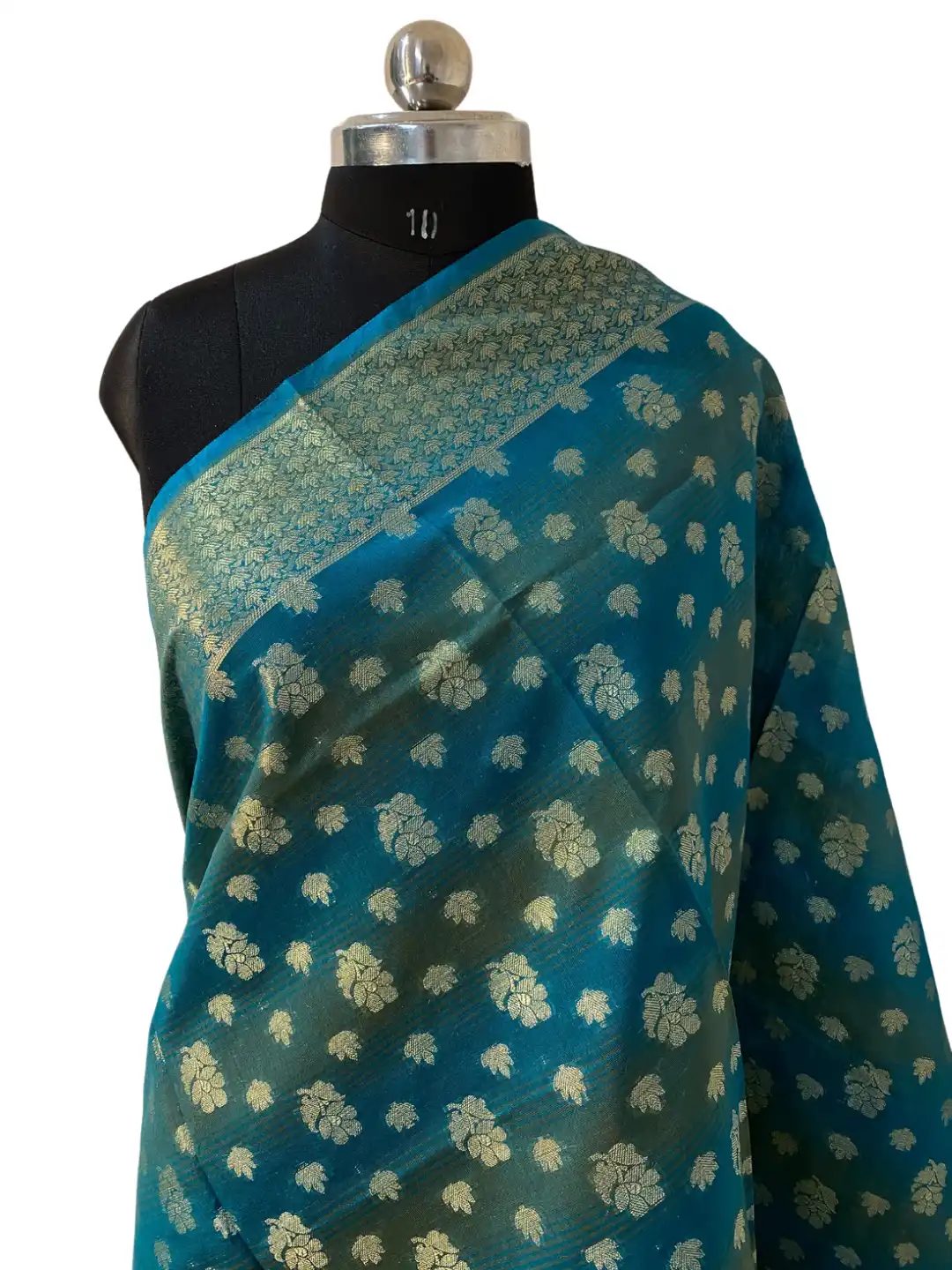 Chanderi Polly Cotton Green Barcode Dupatta-2.45M