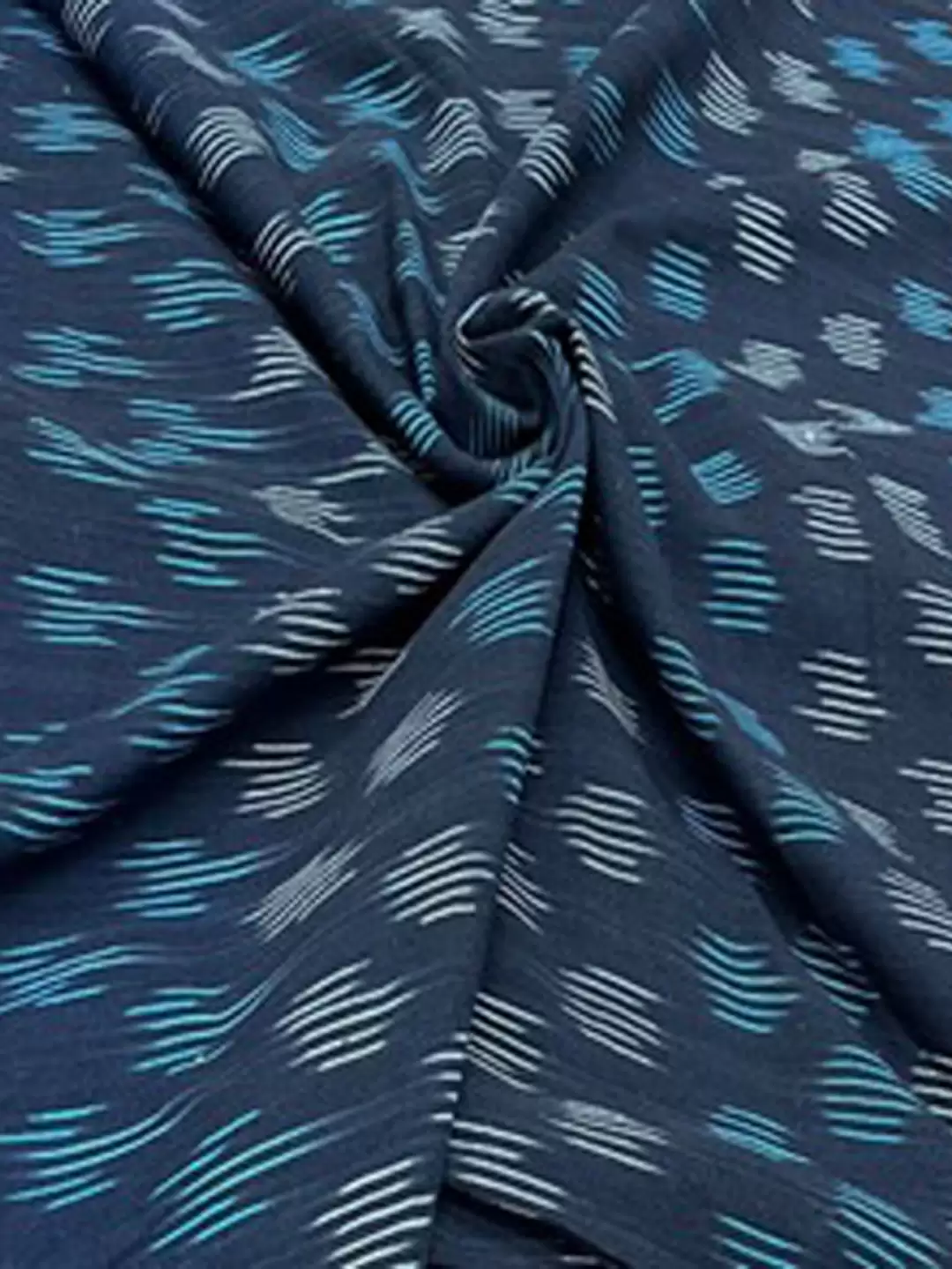 BLACK IKAT WITH GRECIAN BLUE LINE IKAT FABRIC-44 Inch (142)