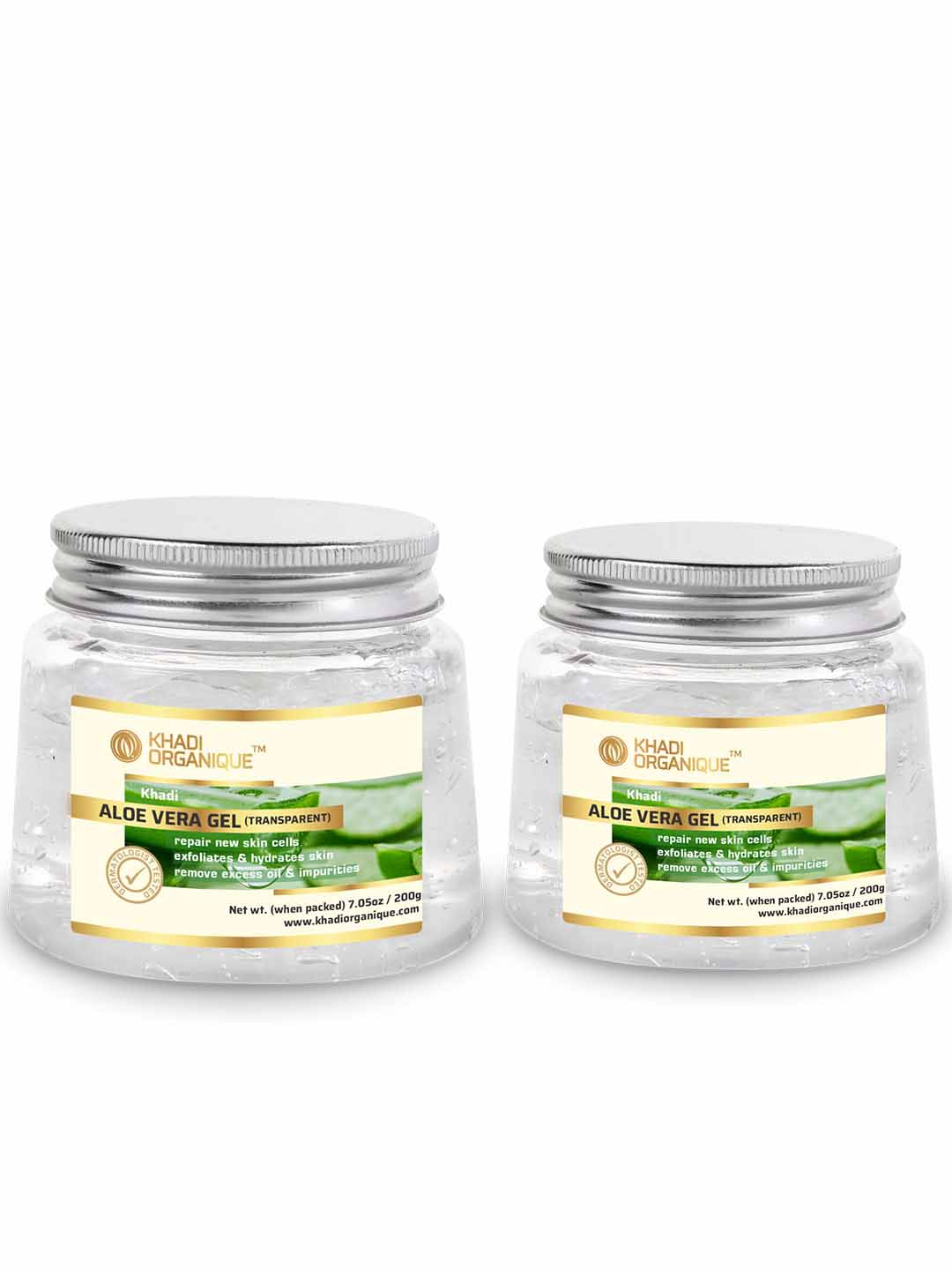 Khadi Organique Aloevera gel (transparent) - Pack of 2 (200 X 2)