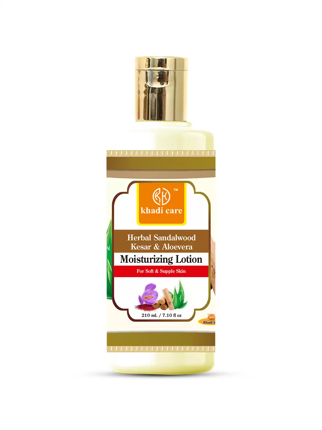Khadi Care Herbal Sandalwood, Kesar & Aloevera Moisturising Lotion - 210ml