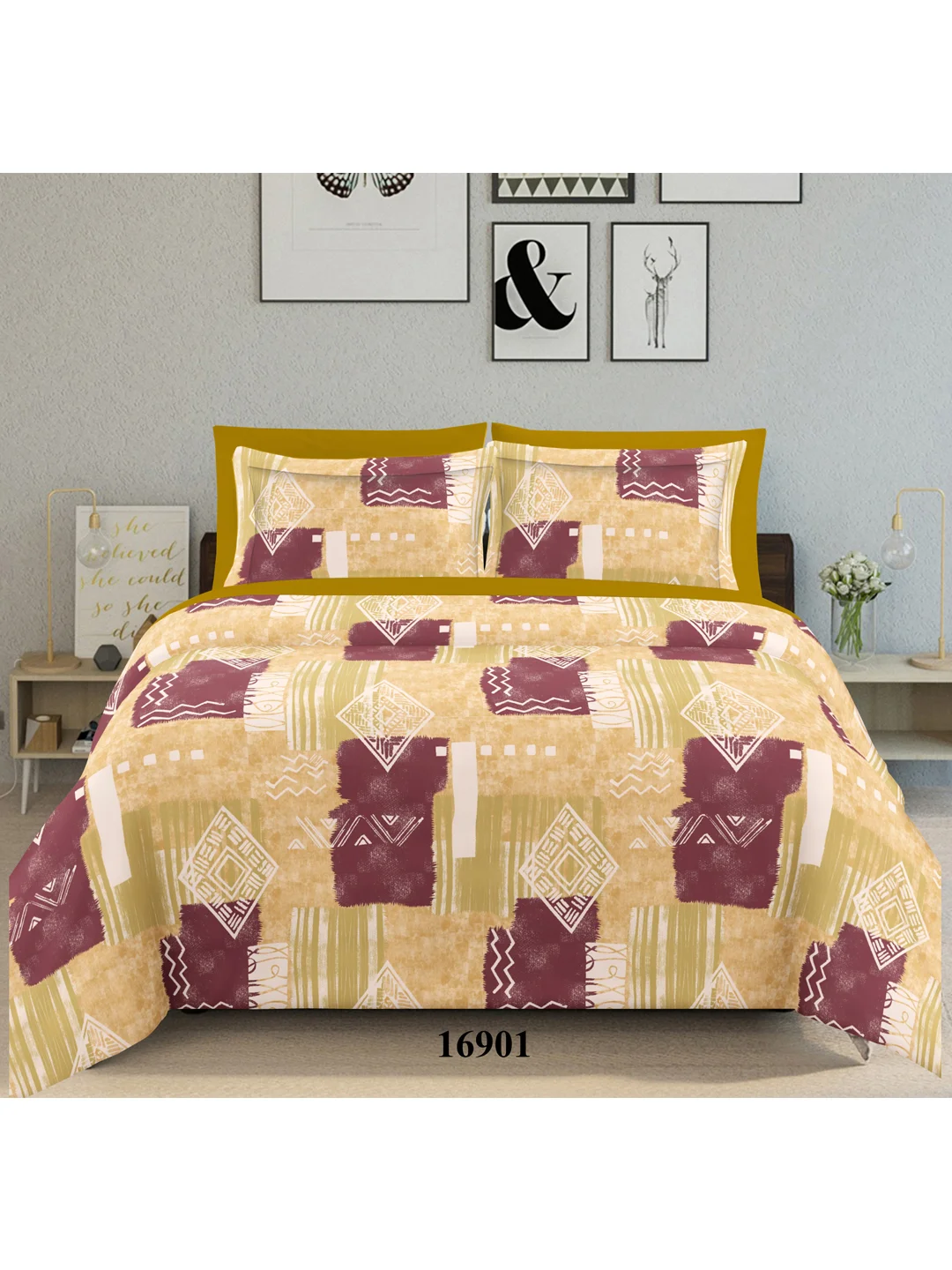 100% cotton Bedsheet Sateen -Cream-90X100