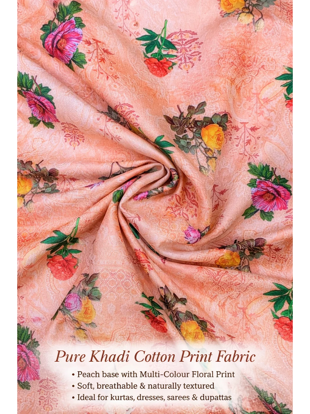 PURE KHADI COTTON PRINT FABRIC D-243