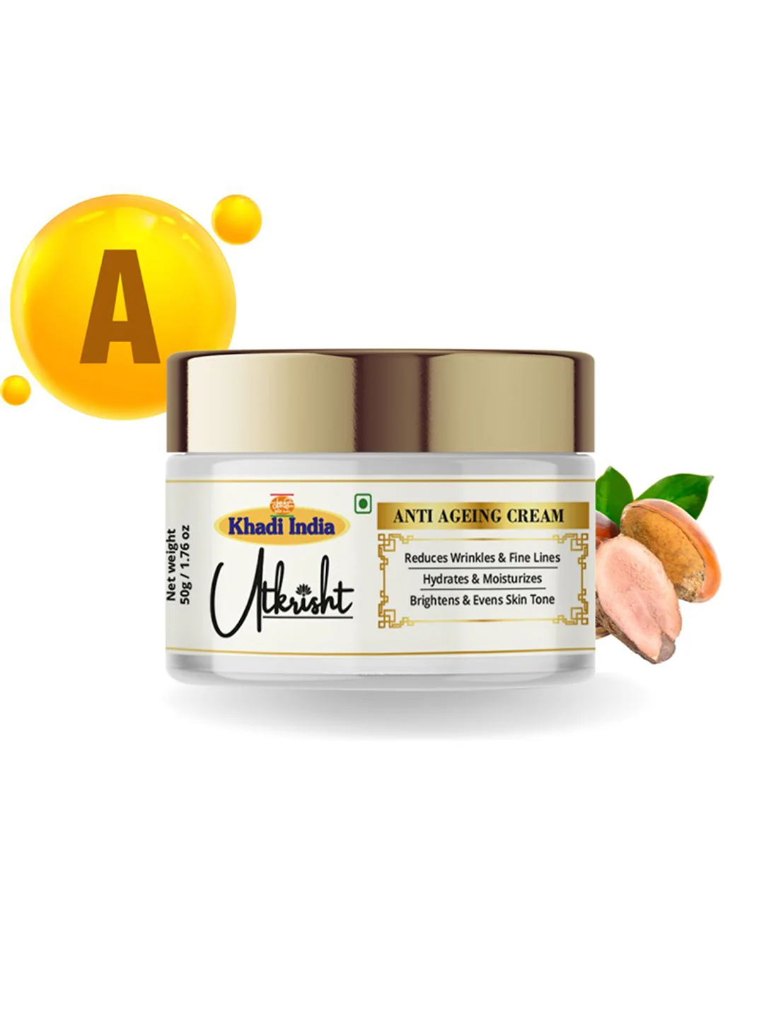 Utkrisht Khadi Ageless Glow Anti-Aging Cream Revitalize Skin, Reduce Wrinkles & Fine Lines- 50GM
