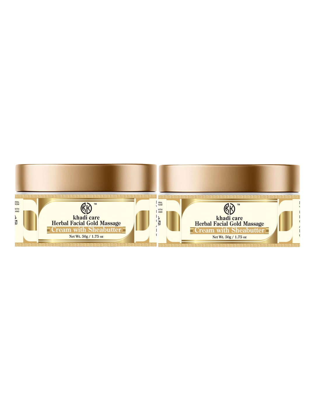 Khadi Care Herbal Face Gold Massage Cream With Sheabutter (50g Each) Pack of 2