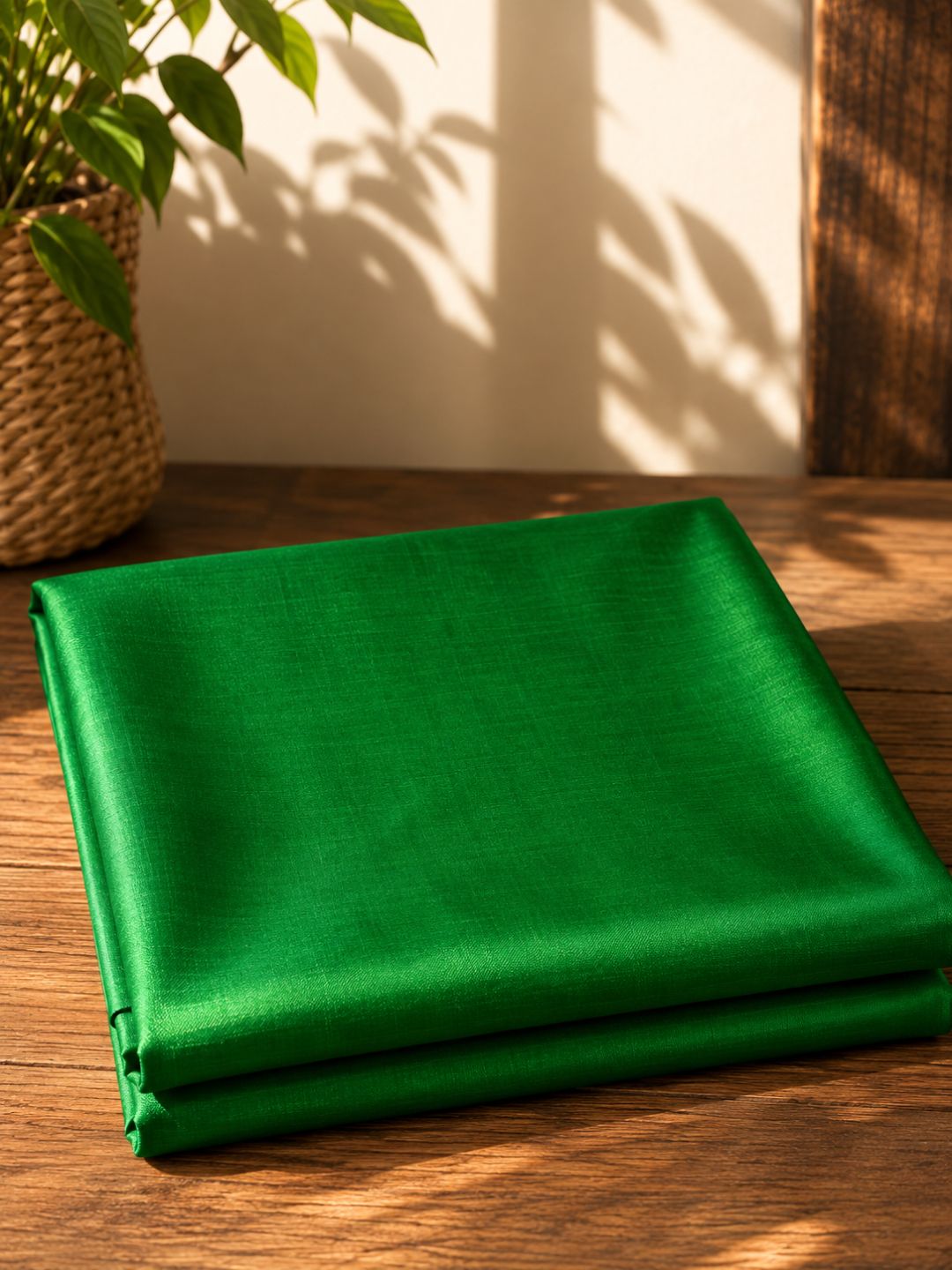 Mulberry Paper Silk Garad Handloom Fabric – Royal Green (44 Inch Width)