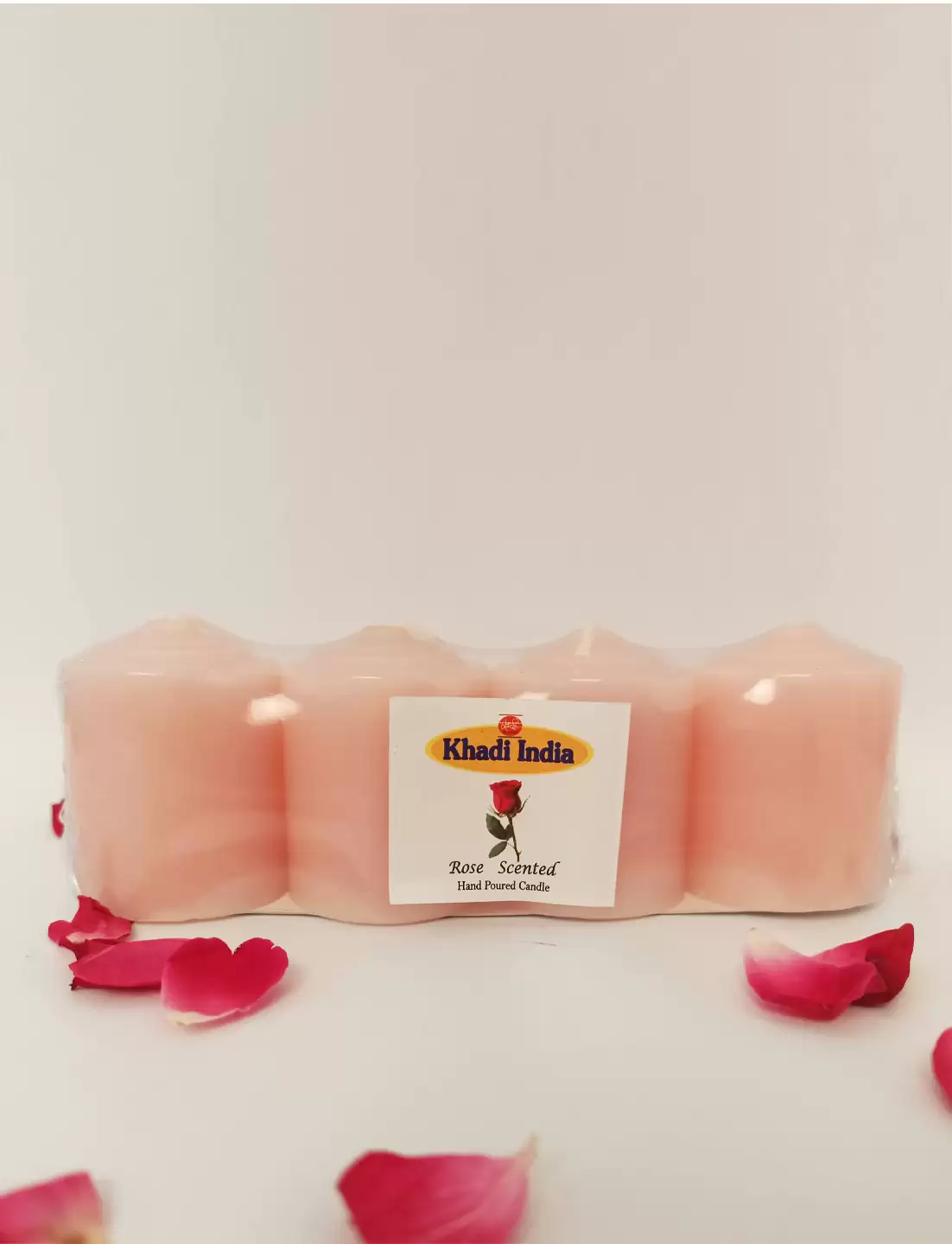 Khadi Handpourd Pink Fresh Cut Rose Scented Votive Wax Candle
