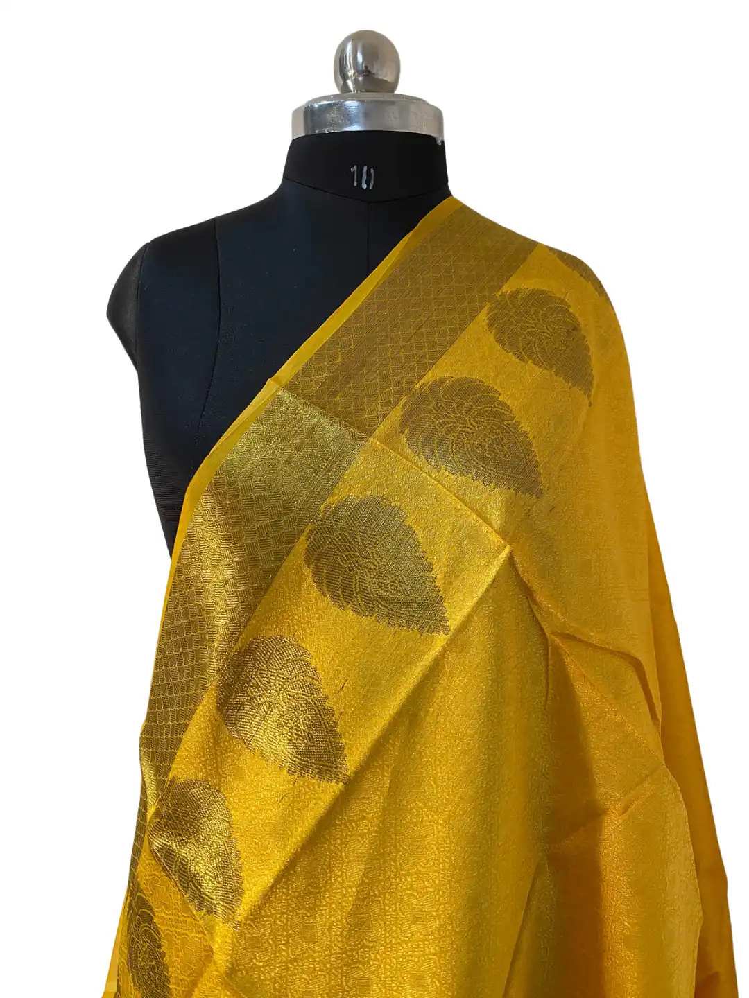 POLY CHANDERI YELLOW BROCADE DUPATTA-2.45M