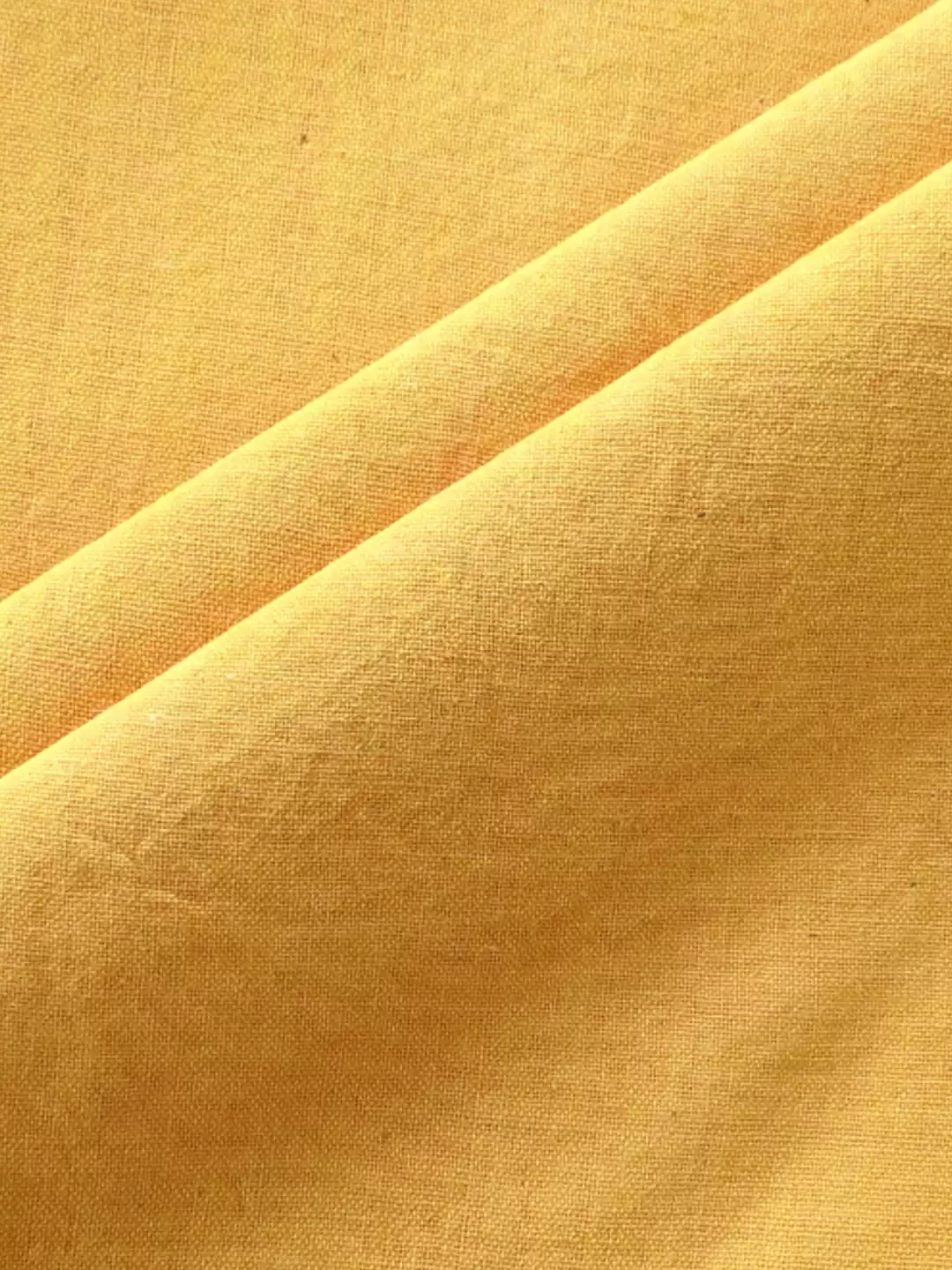 MORALFIBRE 100% Cotton handspun handwoven Golden Yellow Plain Dyed fabric