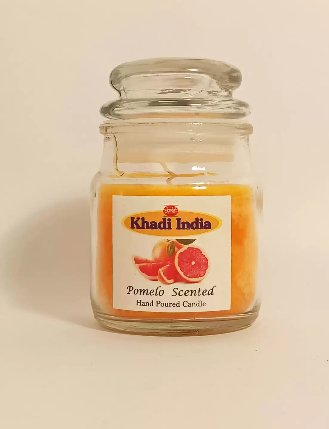 Khadi Handpourd Orange Pomelo Scented Jar Wax Candle