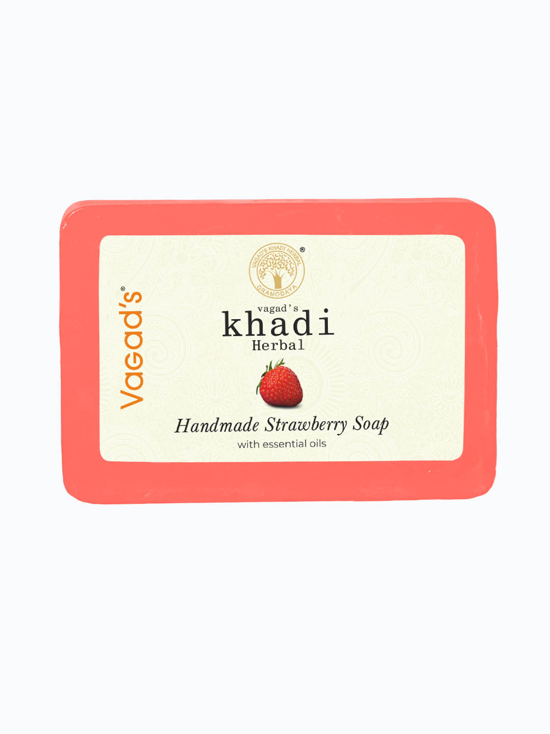 Vagad's Khadi Herbal Handmade Strawberry Soap - 125 Gm
