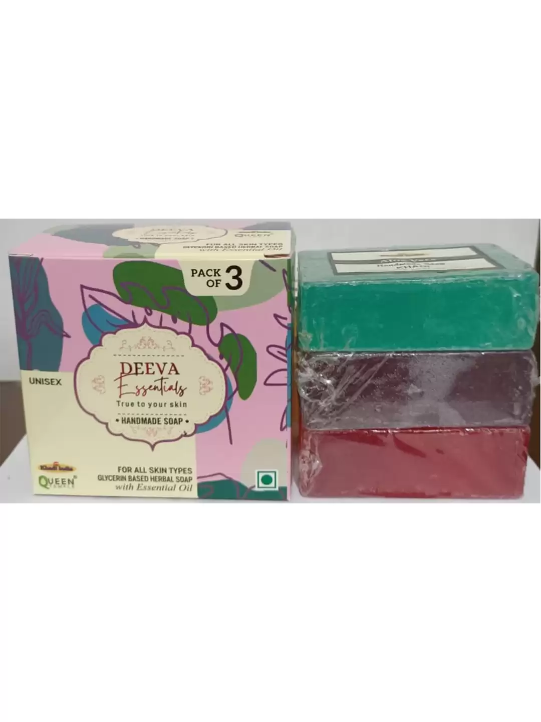 Rose Aloe Vera Lavender pack of 3 Hand made soap