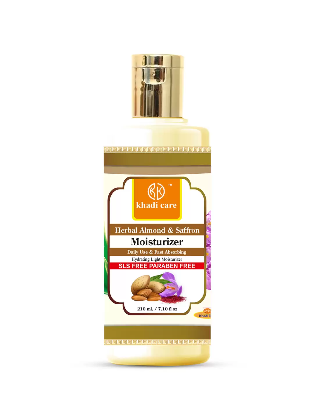 Khadi Care Herbal Almond & Saffron Moisturizer with Sheabutter  - 210ml