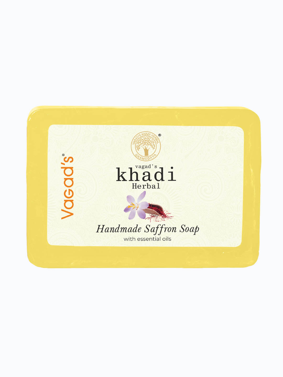Vagad's Khadi Herbal & Handmade Saffron Soap - 125 Gm