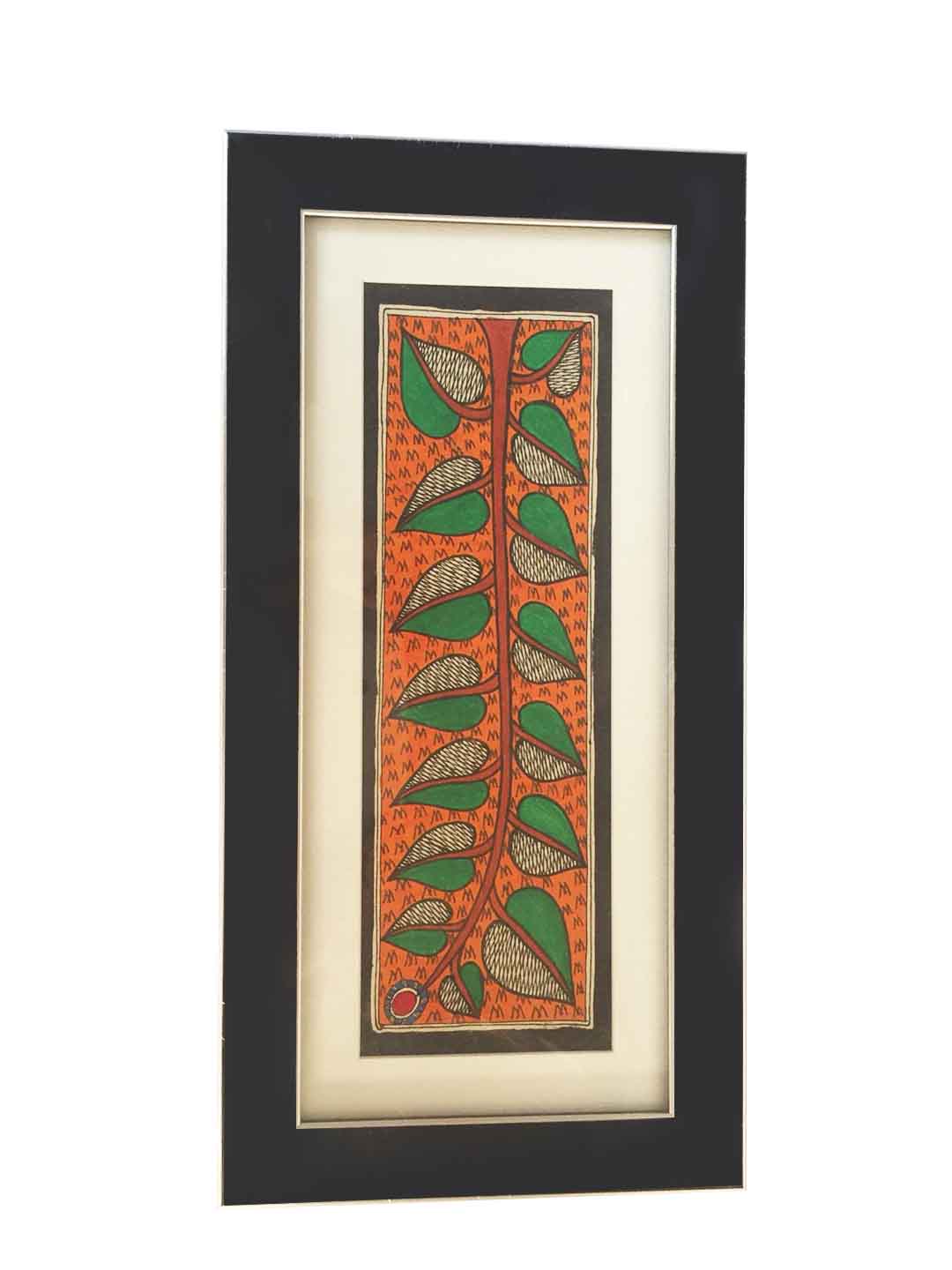 Tree of life- Madhubani Handmade Painting With Fiberglass Framing