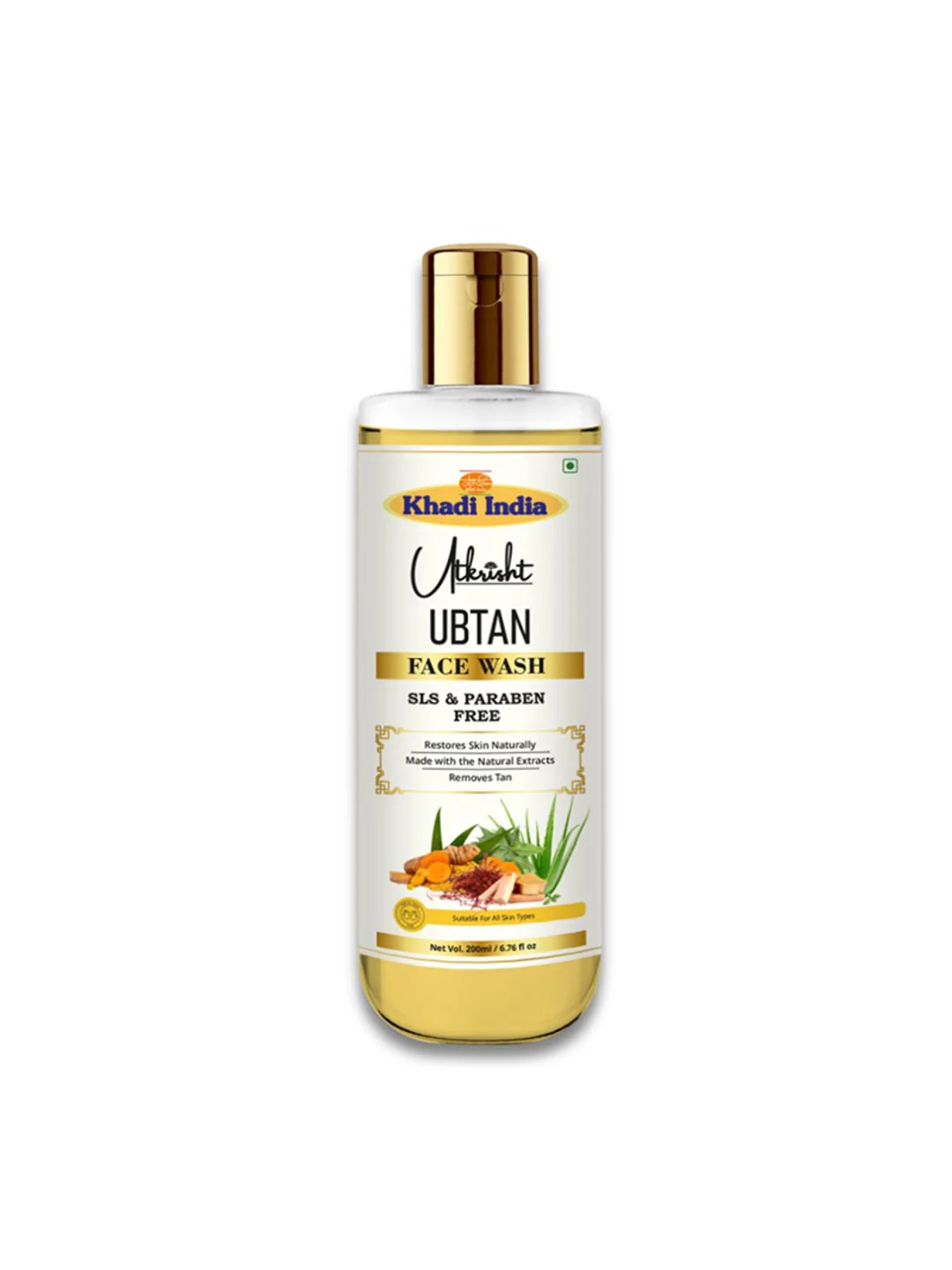 Utkrisht Khadi Ubtan Face Wash With Turmeric, Saffron & Sandalwood for Tan Removal & Skin Brightening- 200ML