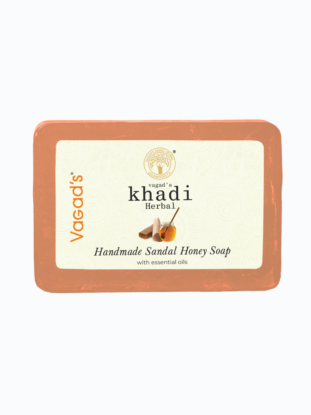 Vagad's Khadi Herbal Handmade Sandal & Honey Soap - 125 Gm