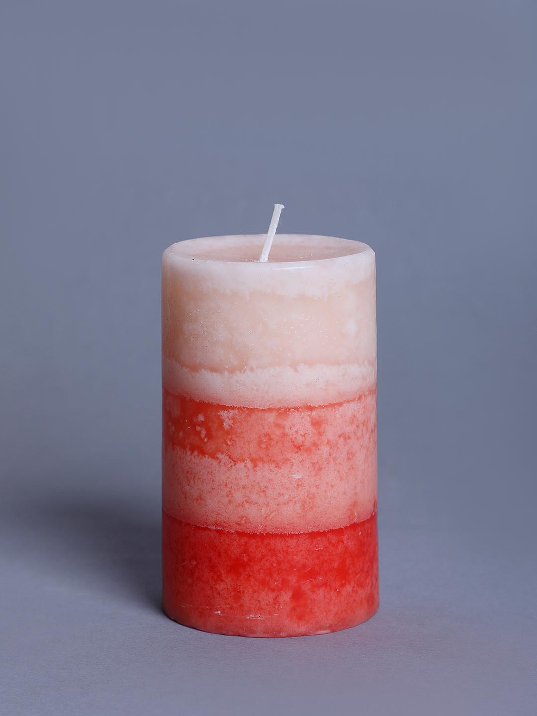 Vanilla Scented Hand Poured Pillar Candle - Titron Orange