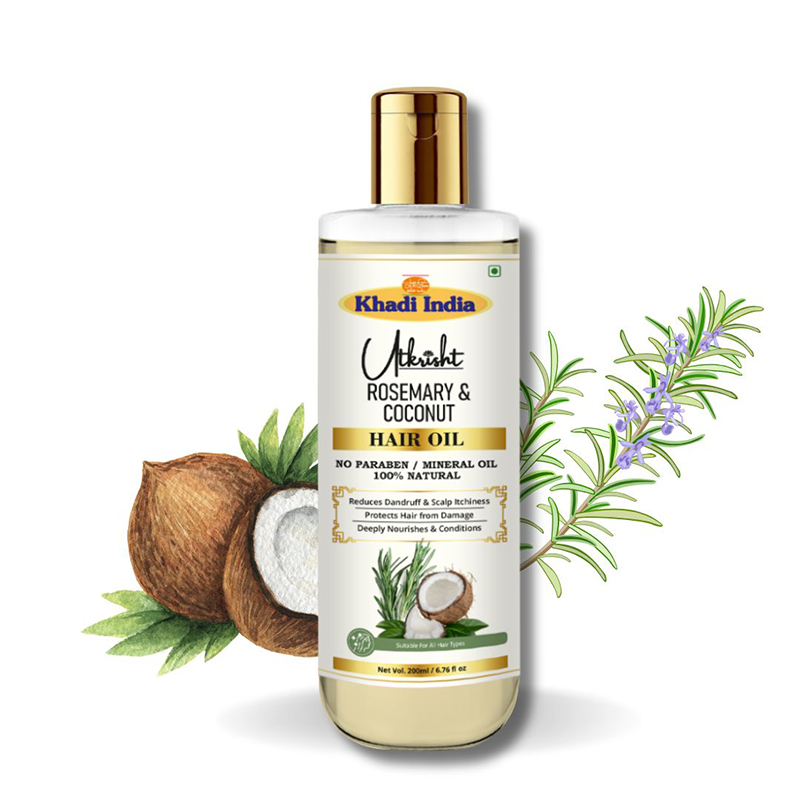 Utkrisht Khadi Rosemary & Coconut Hair Oil Ultimate Hair Repair and Growth Treatment-200ML