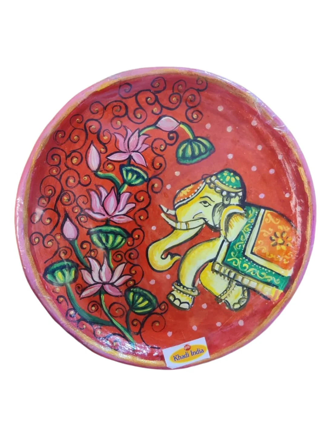 Madhubani Handcrafted & Handpainted Paper Clay-Happy Elephant