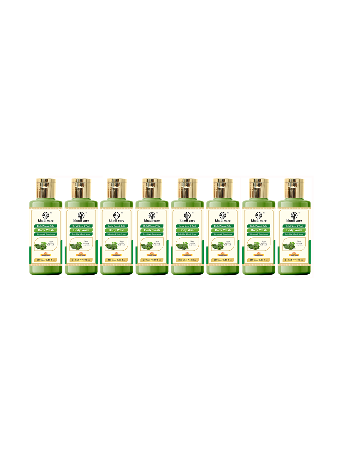 Khadi Care Herbal Neem & Tulsi Body Wash (210ml Each) Pack of 8