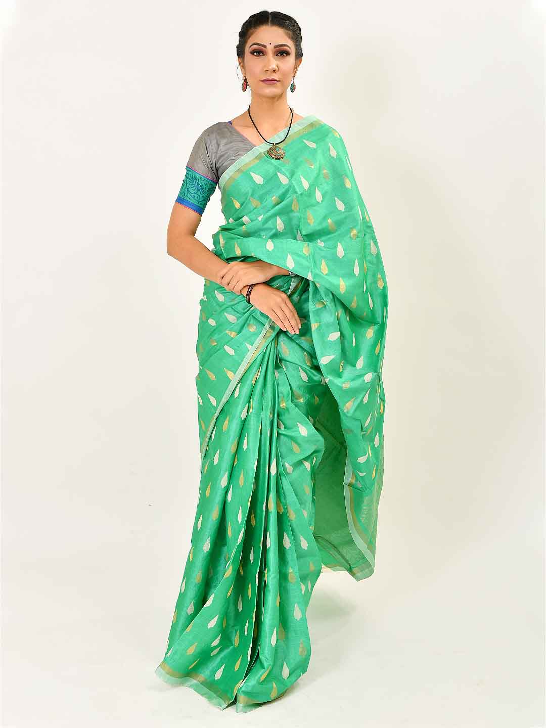 Honey Comb Cut Work Desi Tussar Saree | MNH319