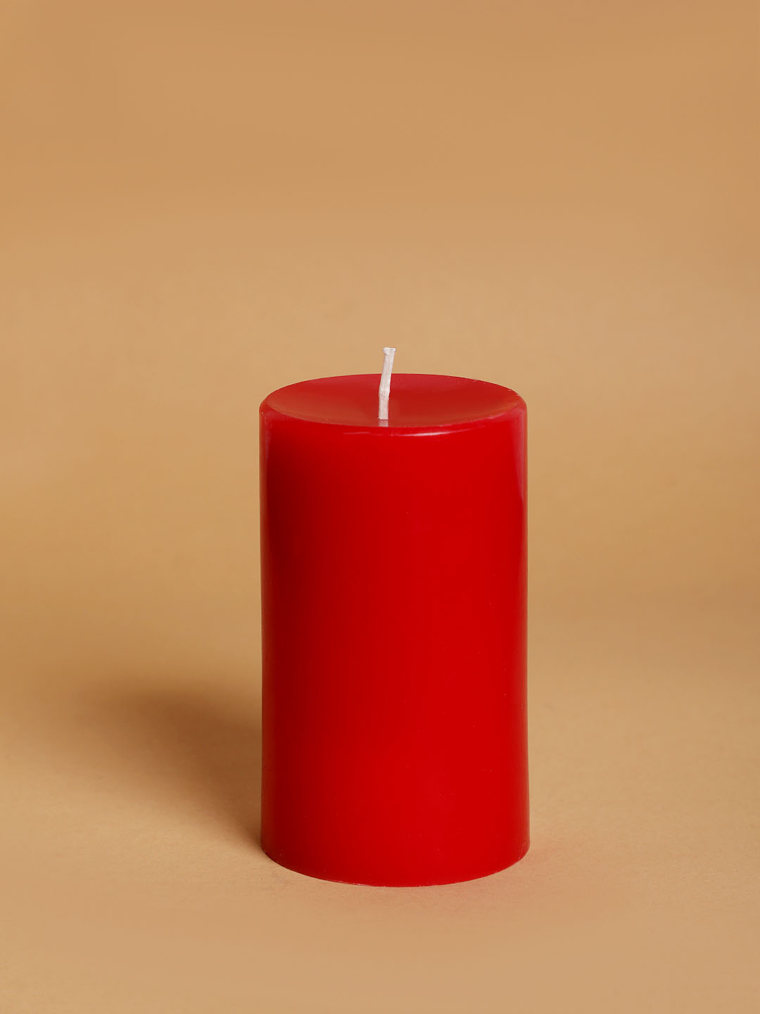 Rose Scented Hand Poured Pillar Candle - Red