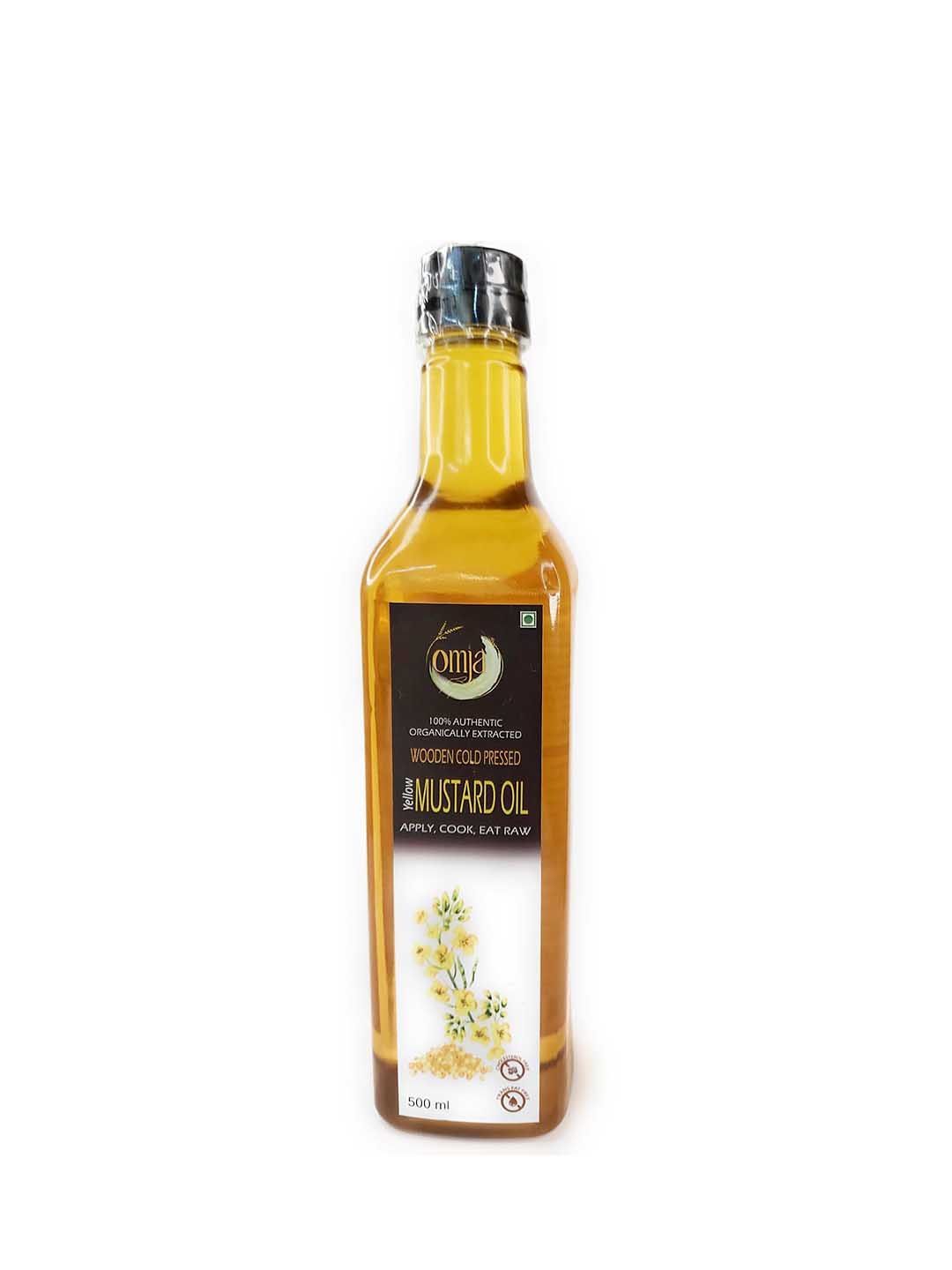 Khadi Wooden Cold Pressed Yellow Mustard Oil by Omja-1 Ltr (910gm)