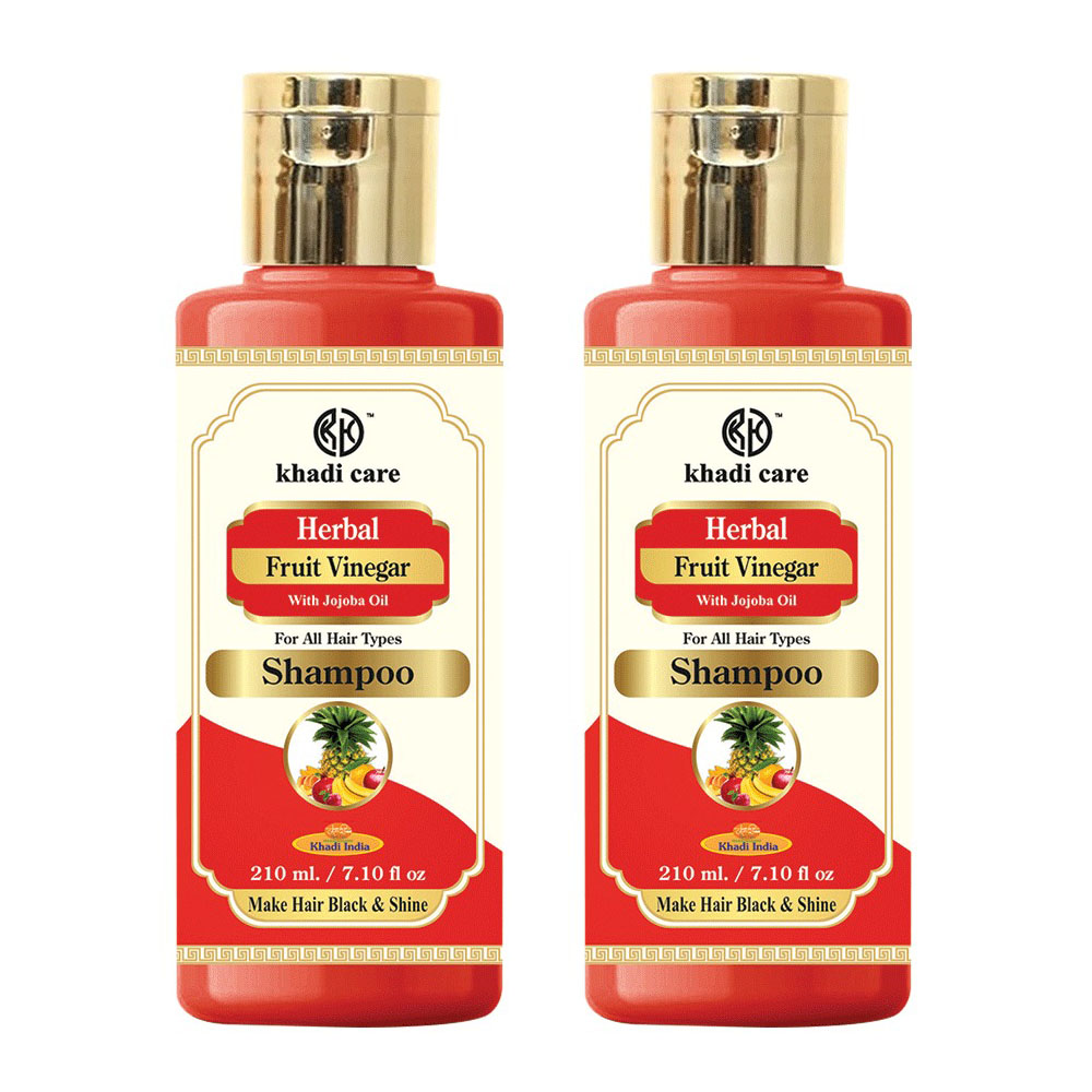 Khadi Care Herbal Fruit Vinegar Shampoo With Jojoba Oil (210ml Each) Pack of 2