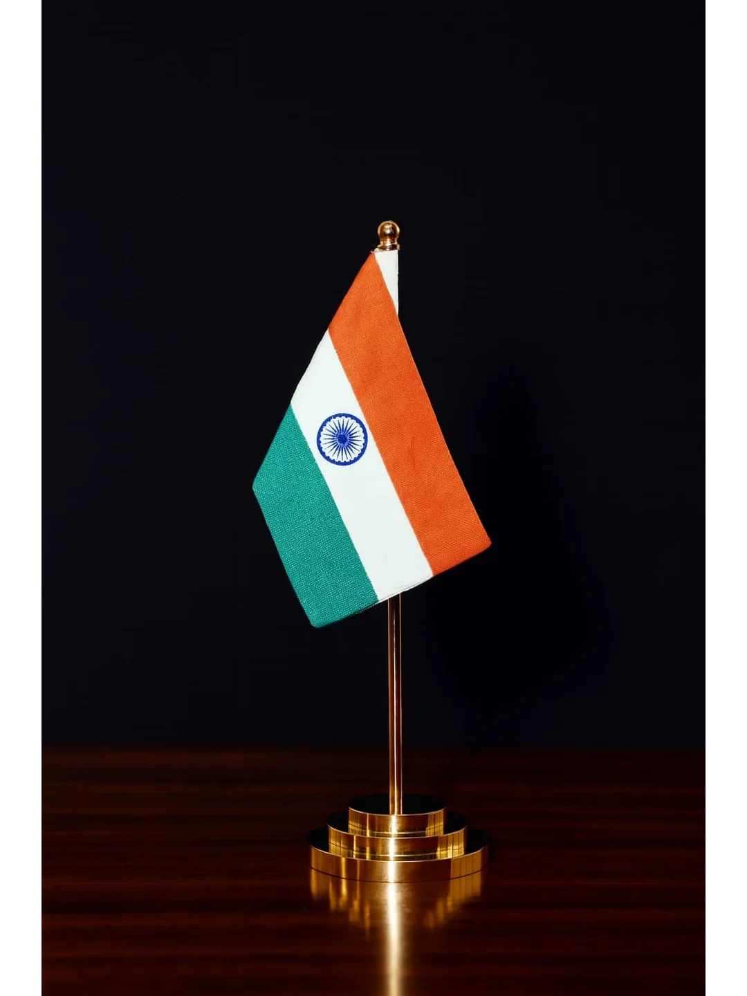 INDIAN NATIONAL FLAG ROYAL 4" X 6"with Stand Height 12 cm  TF-01