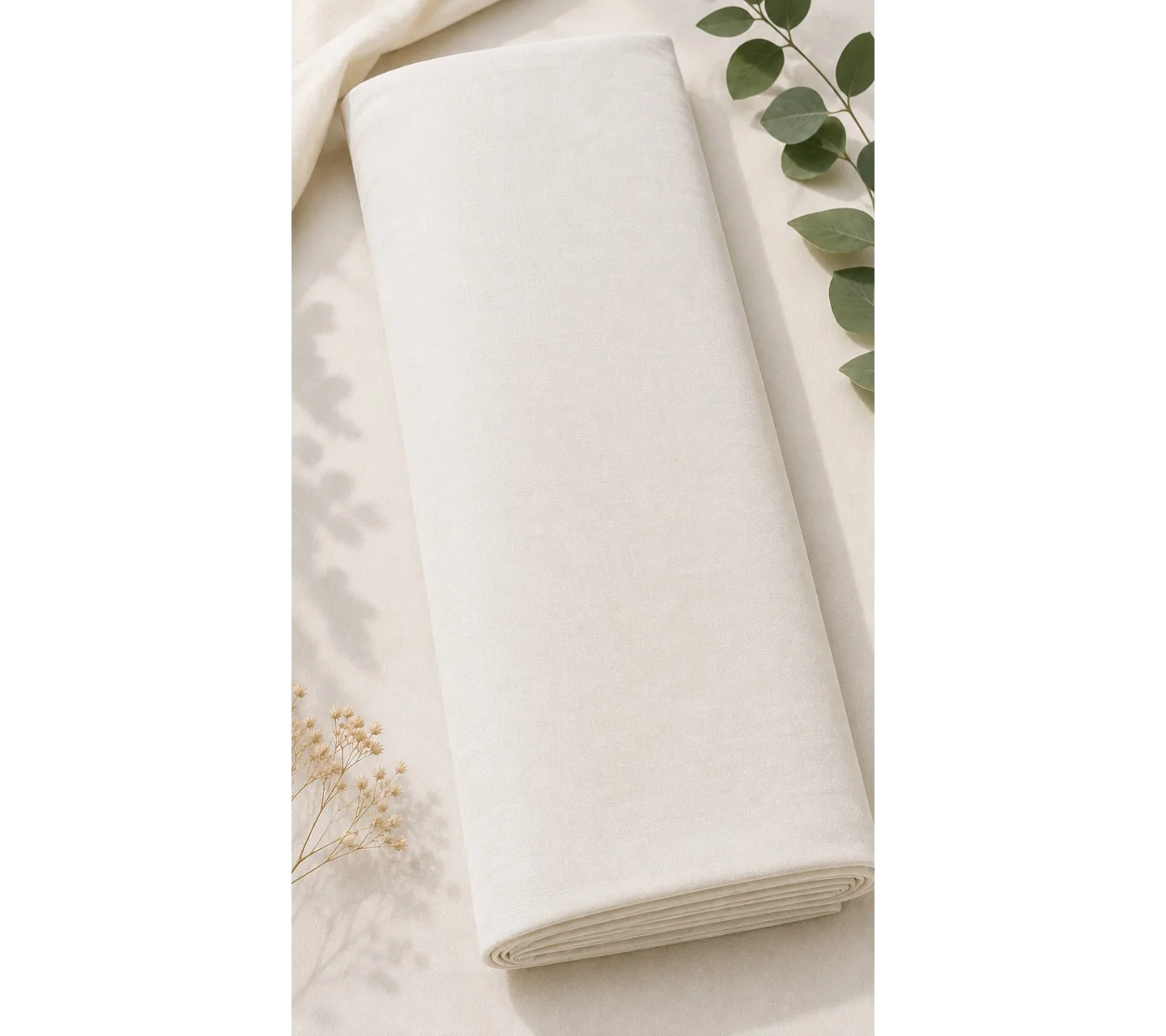 Cotton Fabric Off White (Width - 44 inch)