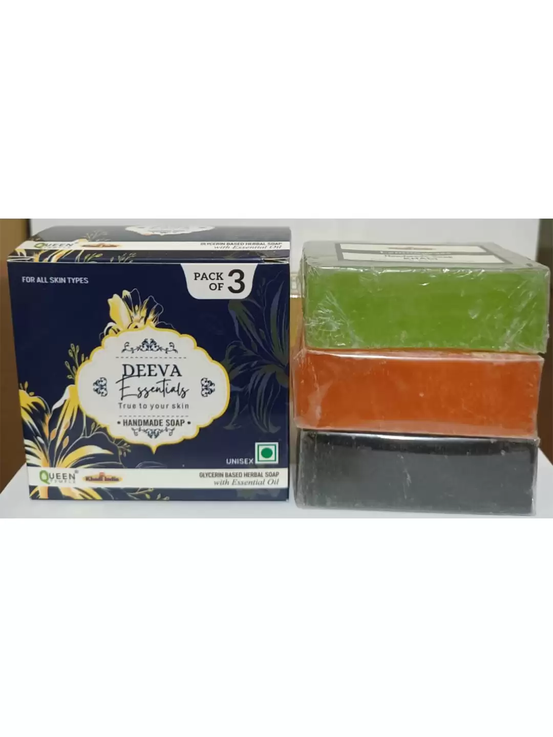 Charcoal Haldi chandan Lemongrass pack of 3 hand made soap