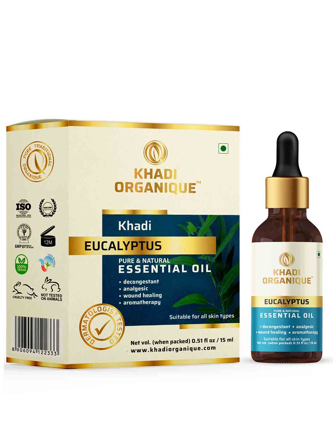Khadi Organique Eucalyptus Essential Oil - 15 Ml