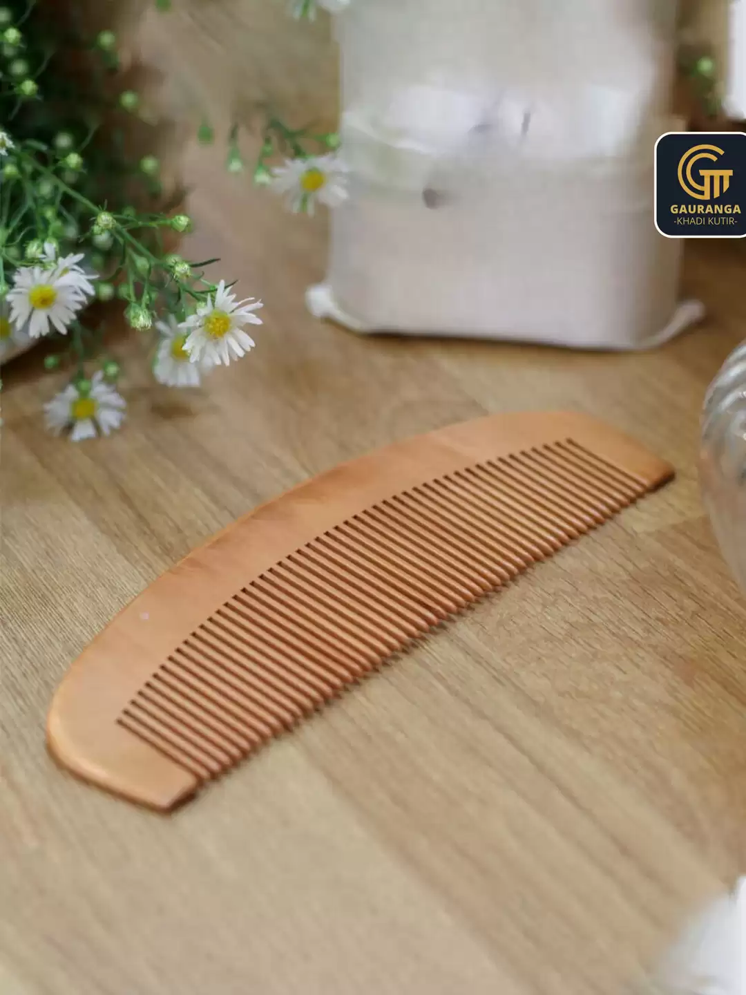 Gauranga Khadi wooden neem comb