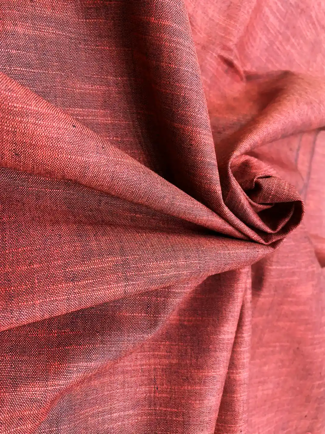 SILK FABRIC- RED/ORANGE- (Width-44inch)