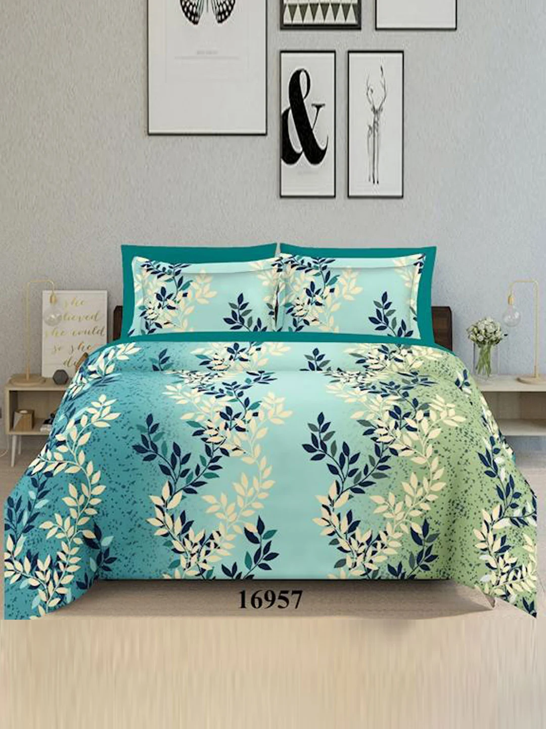 100% Cotton Bedsheet Sateen weave-90x100-Green