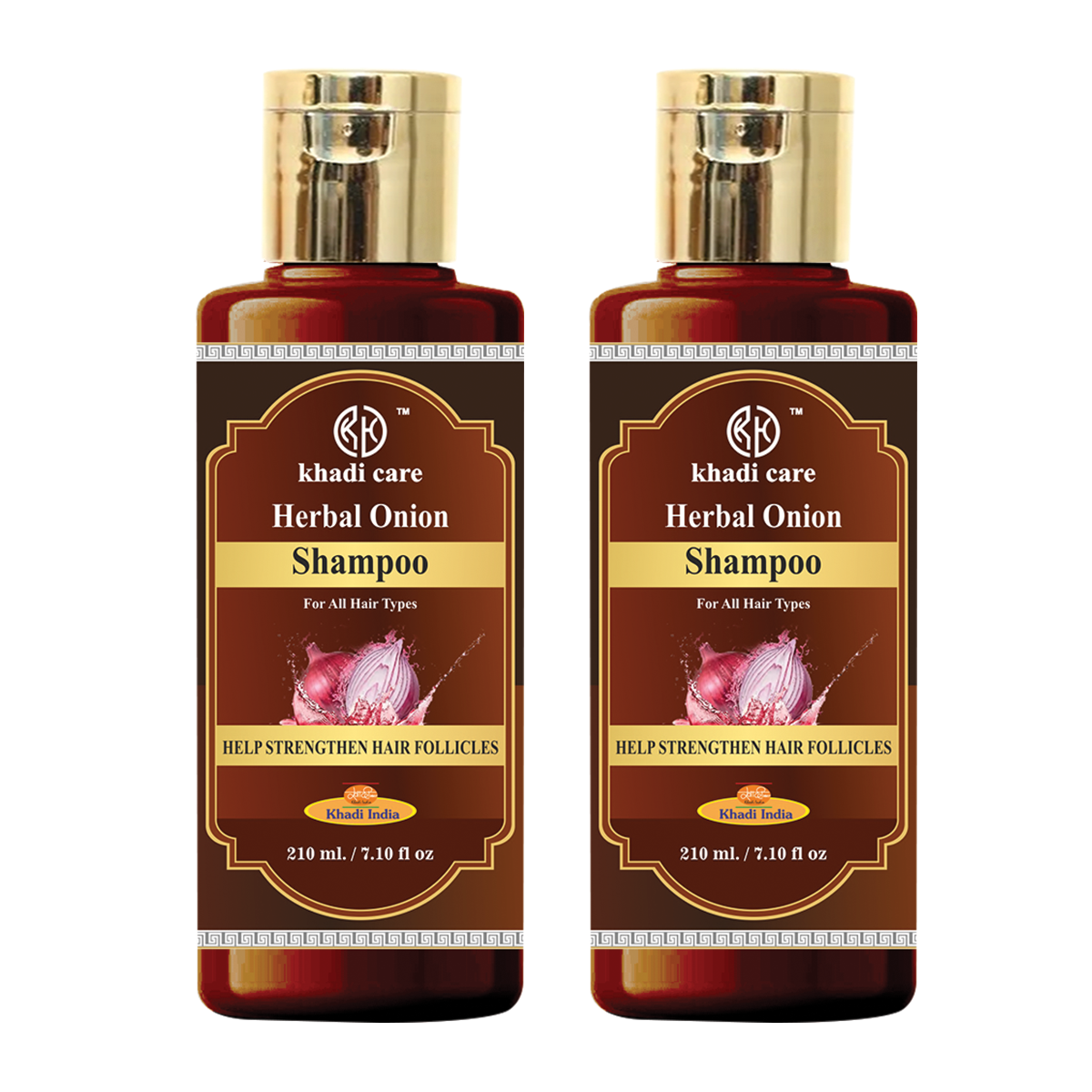 Khadi Care Herbal Onion Shampoo (210ml Each) Pack of 2