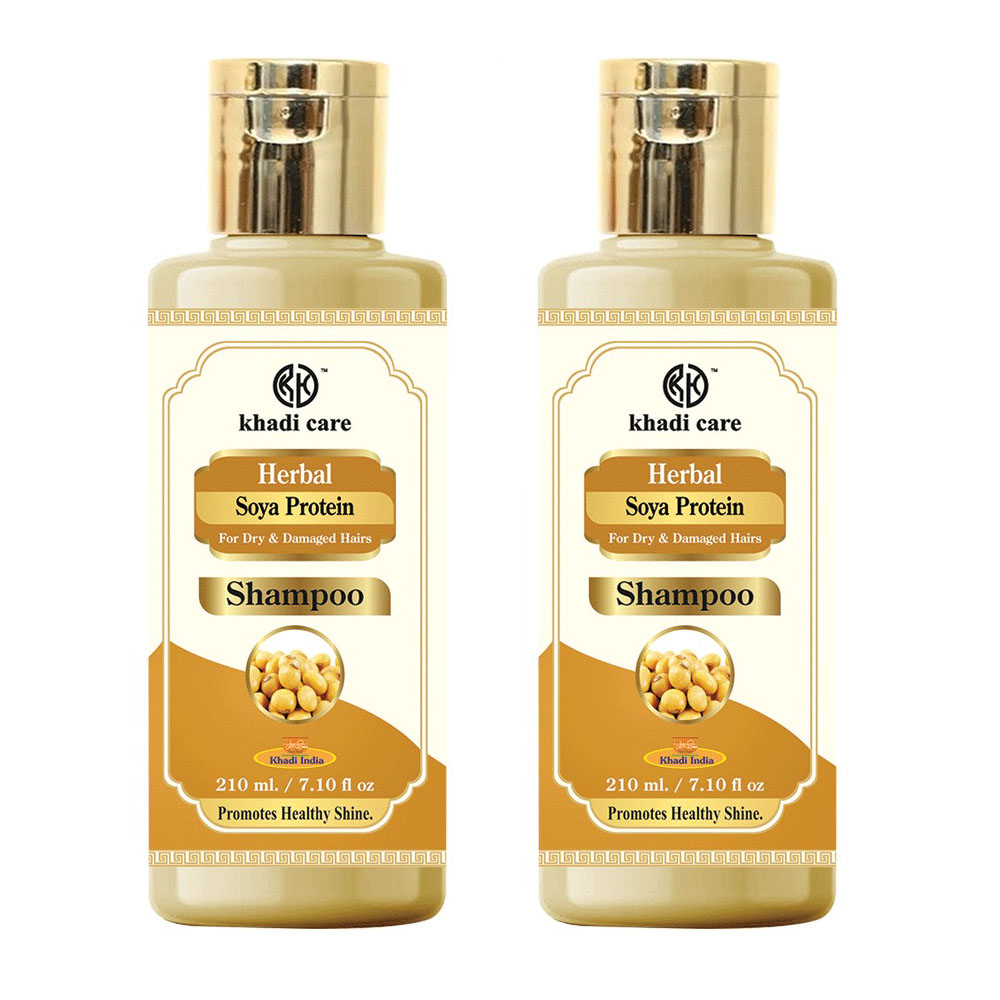 Khadi Care Herbal Soya Protein Shampoo (210ml Each) Pack of 2