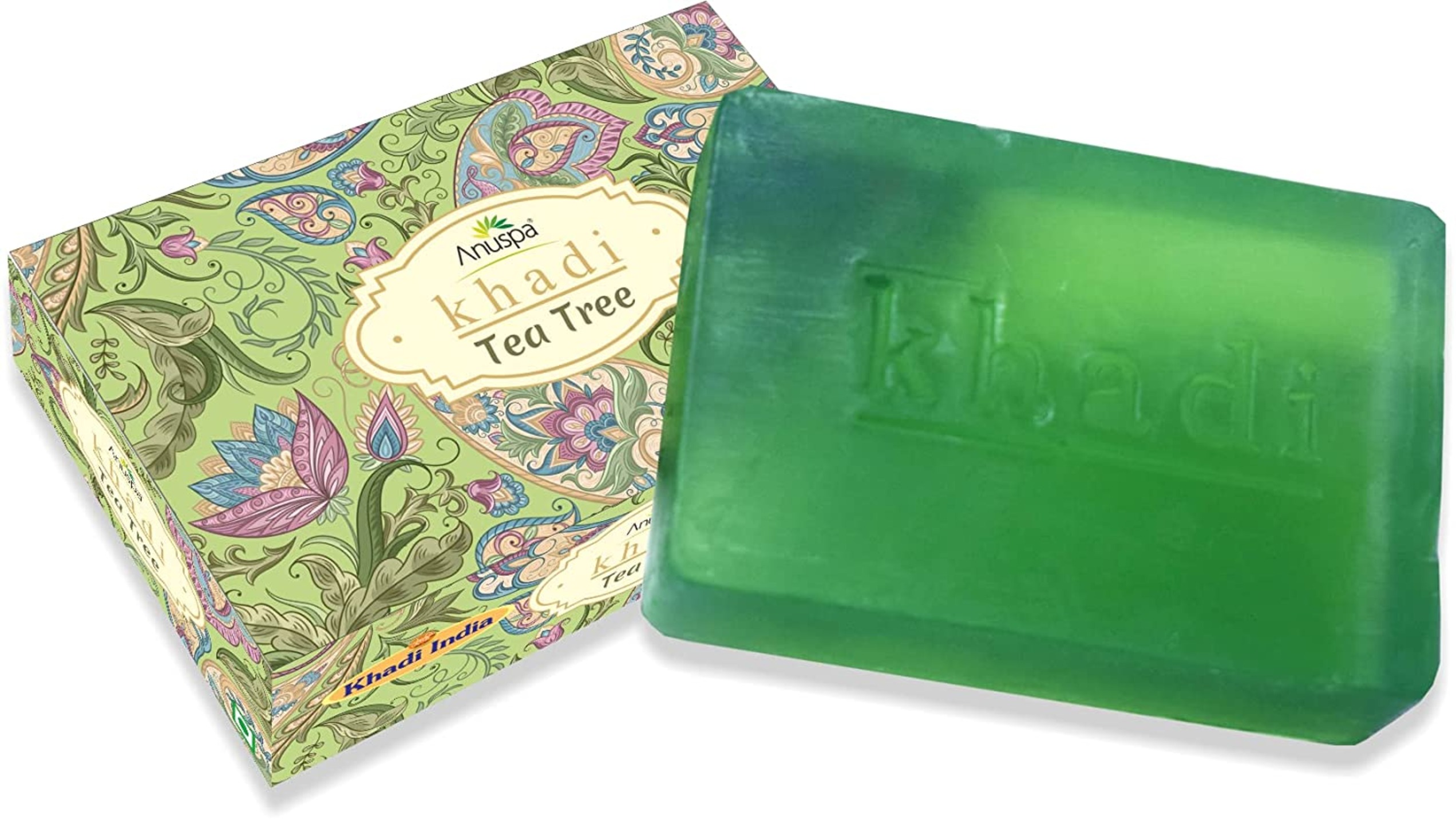 Anuspa Khadi Handcrafted Herbal Tea Tree Soap purifies the skin