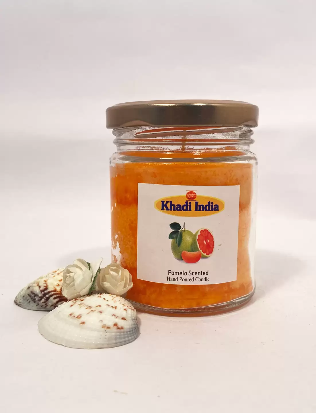 Khadi Handpourd Orange Pomelo Scented Jar Wax Candle Salsa Jar