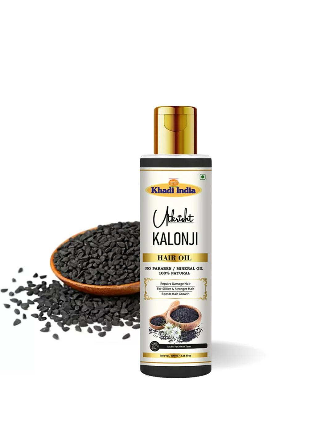 Utkrisht Khadi Pure & Natural Kalonji Oil for Hair Growth, Strengthening & Scalp-100ML