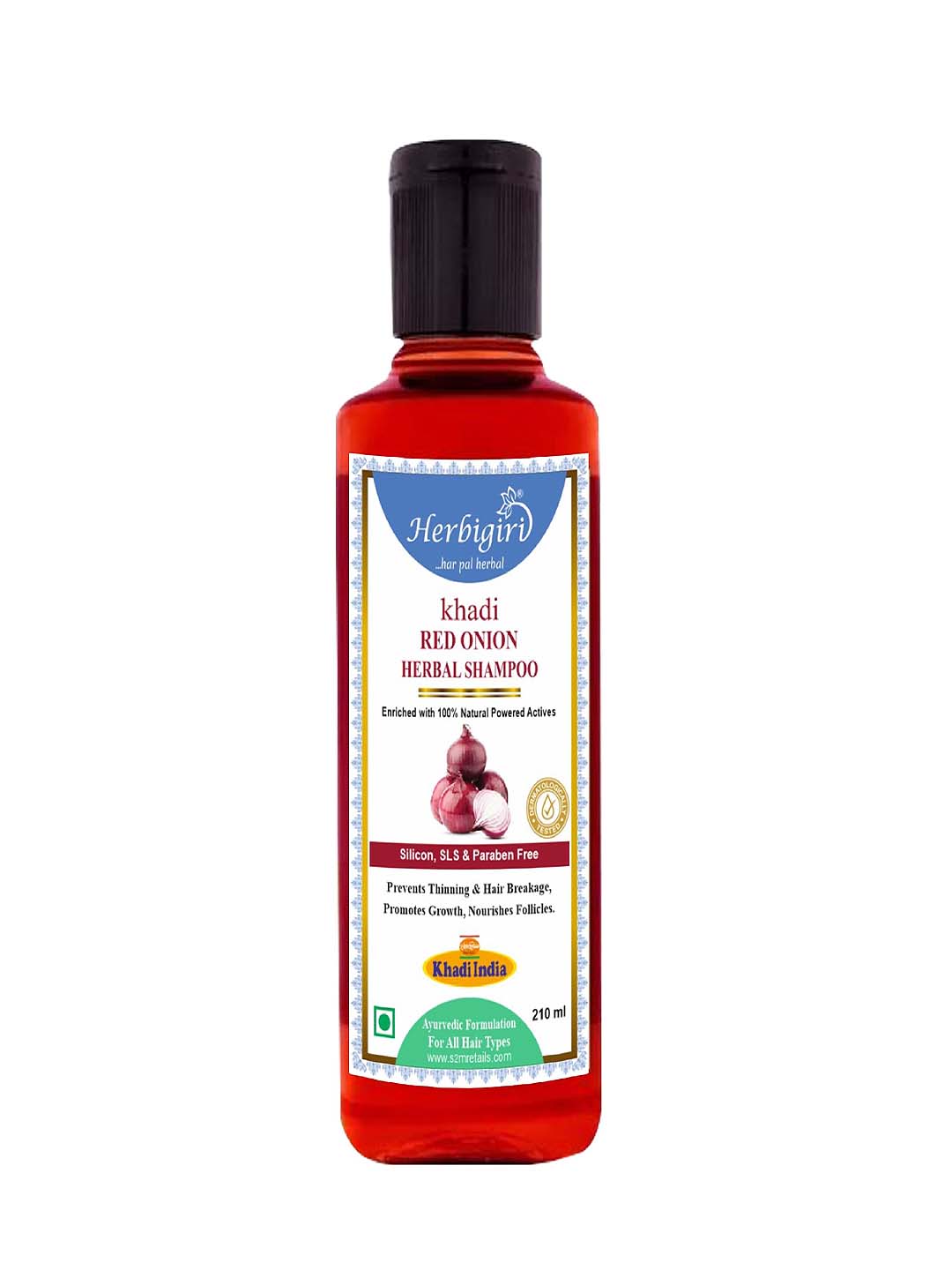 Herbigiri Red Onion Shampoo SLS FREE  210 ml