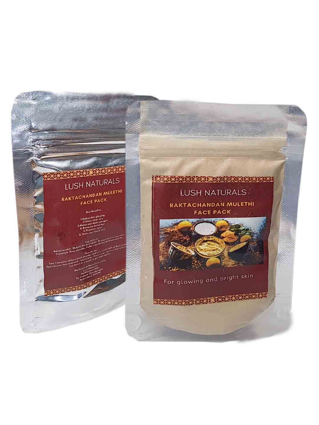 Lush Naturals Raktachandan Mulethi Face Pack - Pack of 2