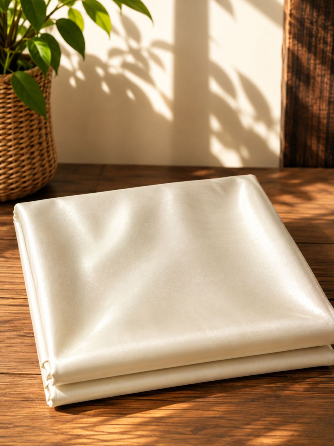 Mulberry Paper Silk Garad Handloom Fabric – Off-White  (44 Inch Width)